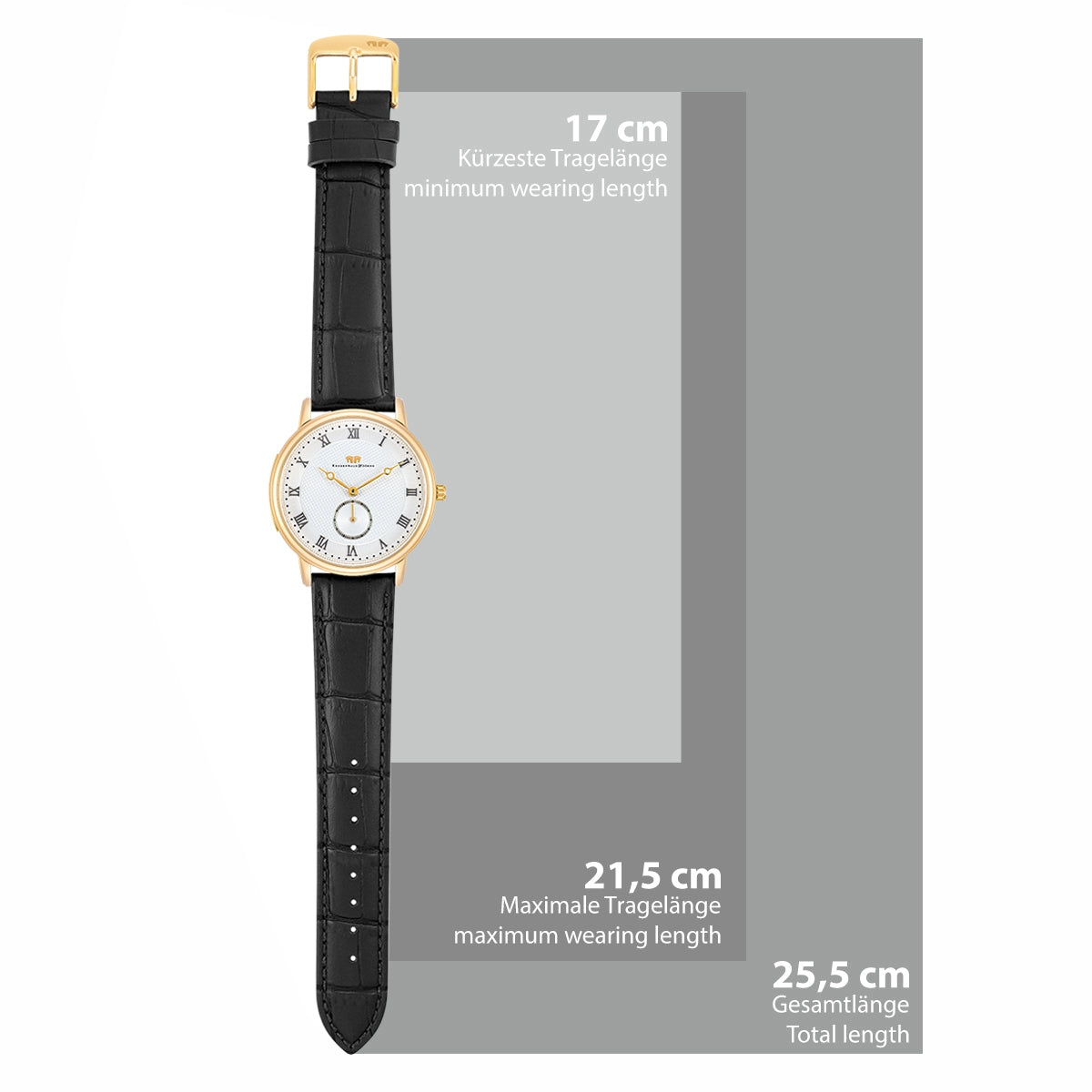 Herren Quarzuhr gelbgold Echtleder schwarz