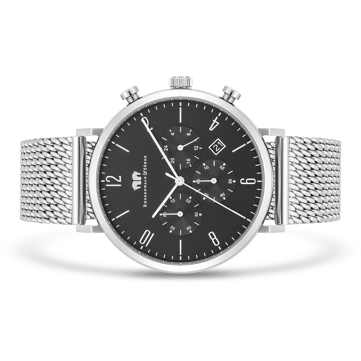 Herren Chronograph silber Edelstahl silber