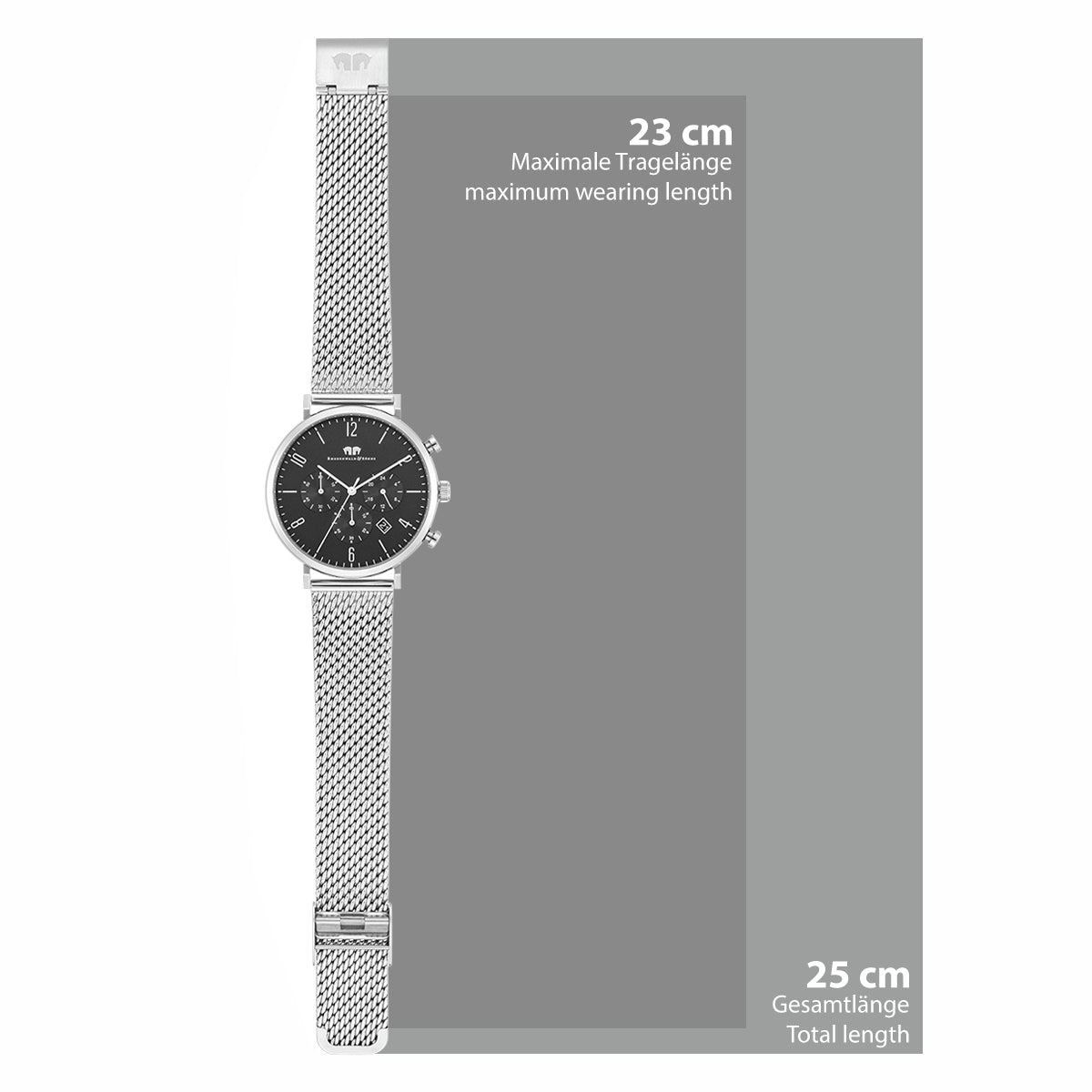 Herren Chronograph silber Edelstahl silber