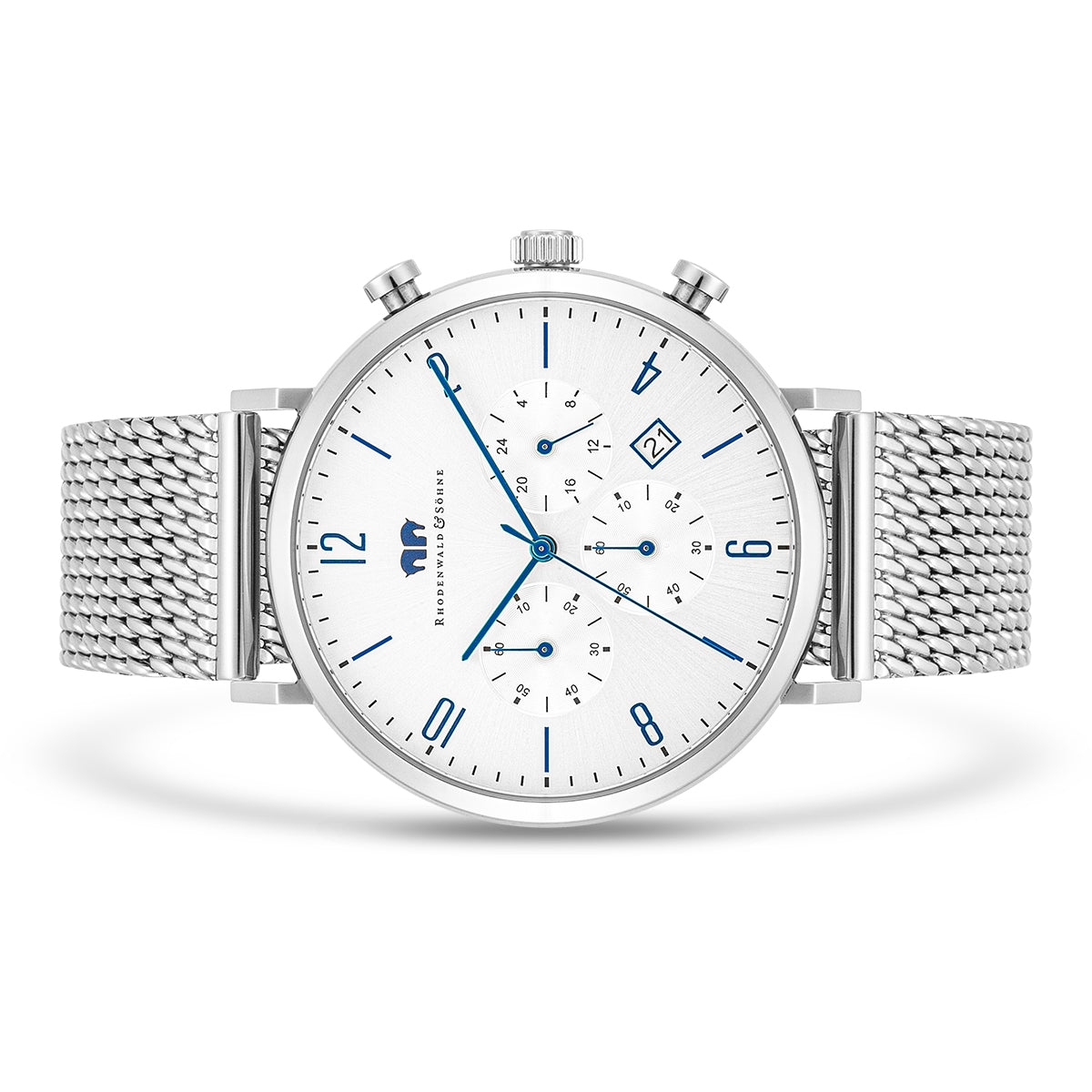 Herren Chronograph silber Edelstahl silber