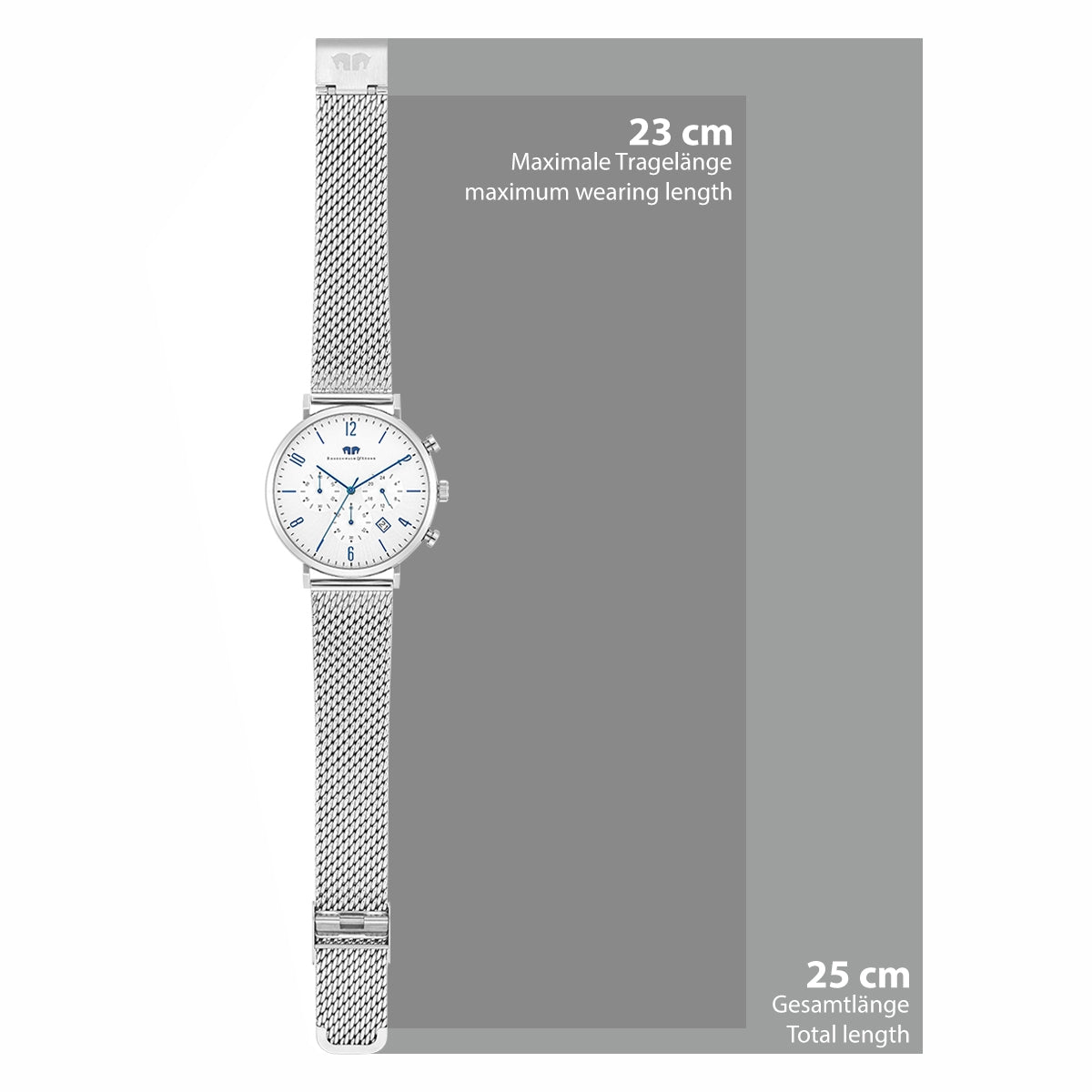 Herren Chronograph silber Edelstahl silber