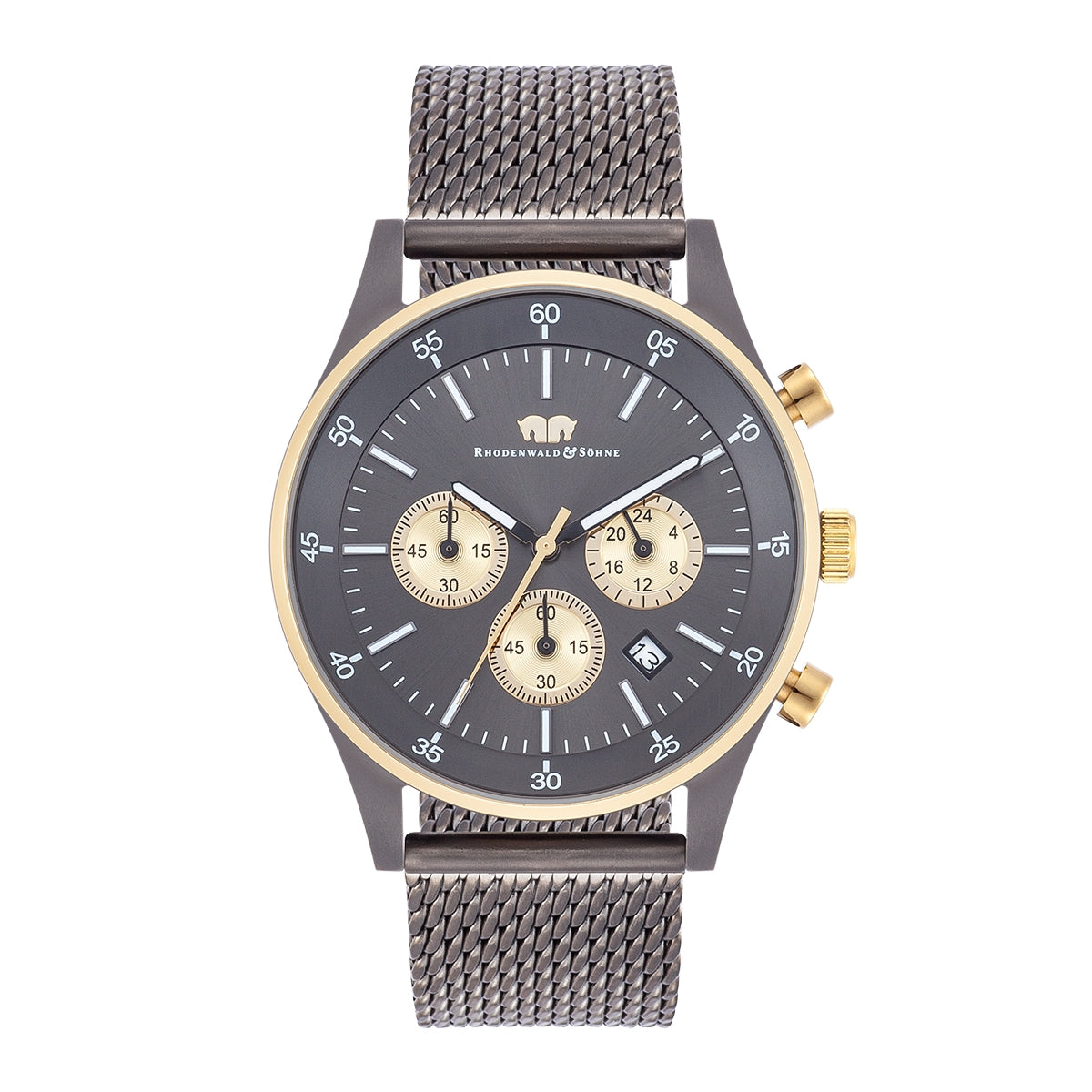 Herren Chronograph gelbgold Edelstahl anthrazit