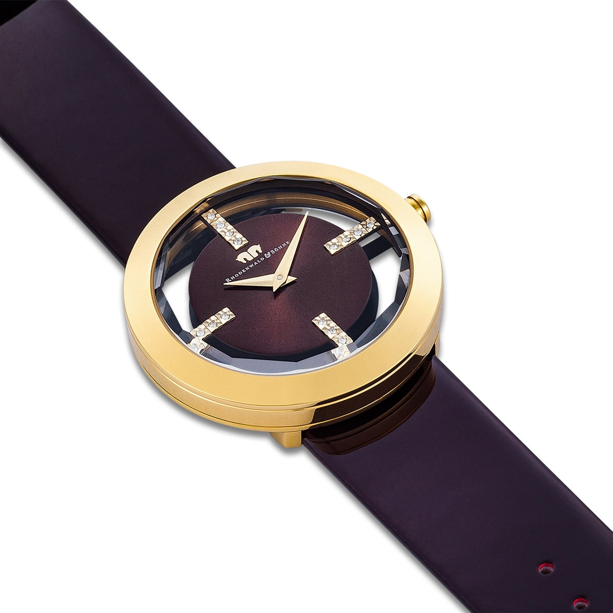 
                  
                    Damen Quarzuhr gelbgold Echtleder dunkelbraun
                  
                