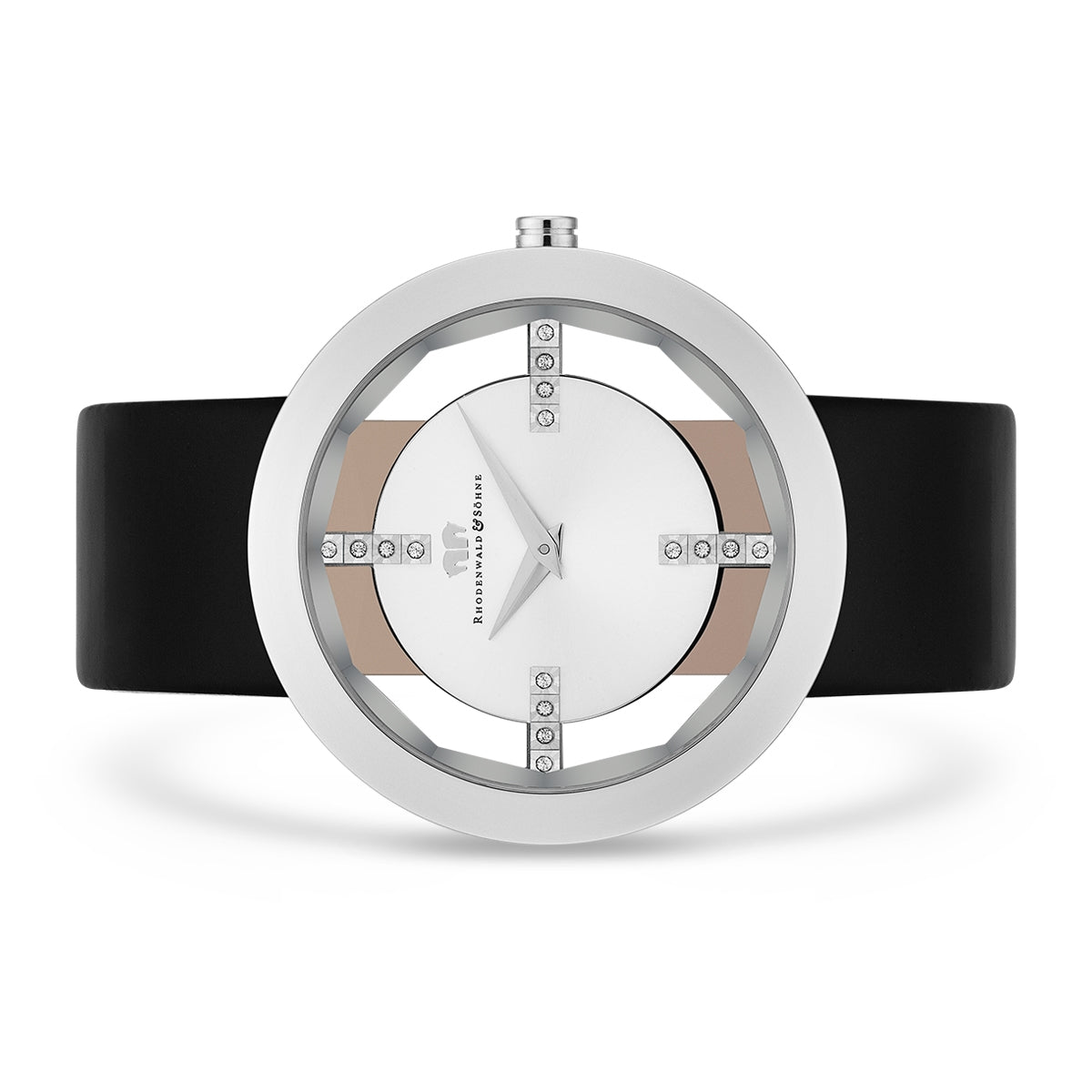 
                  
                    Damen Quarzuhr silber Echtleder schwarz
                  
                