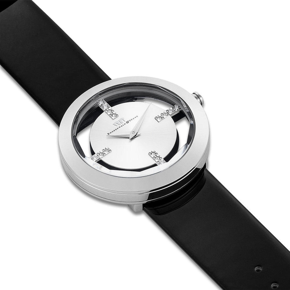 
                  
                    Damen Quarzuhr silber Echtleder schwarz
                  
                