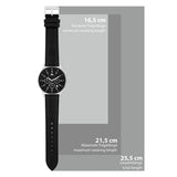 Herren Chronograph silber/schwarz Echtleder schwarz