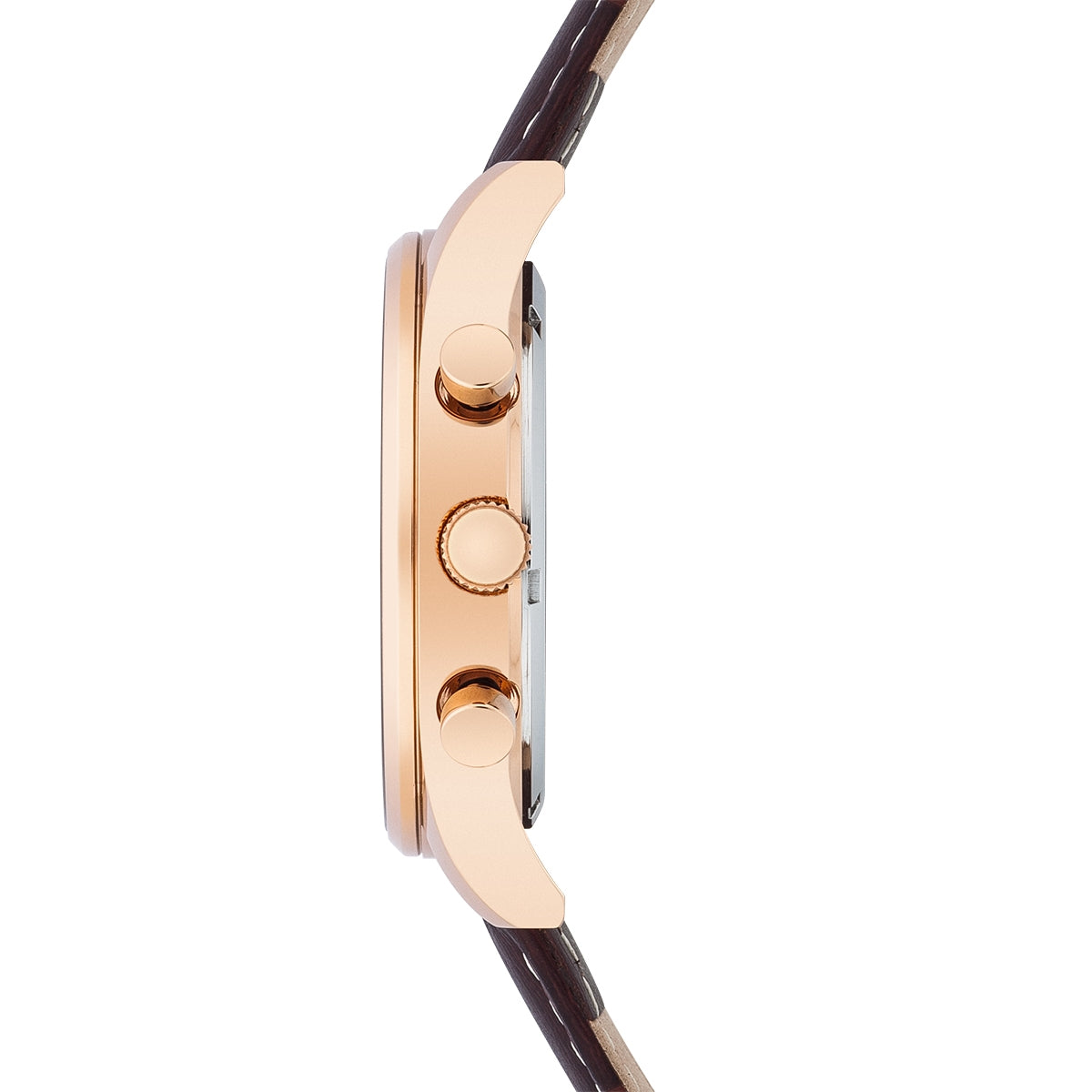 
                  
                    Herren Chronograph roségold Echtleder dunkelbraun
                  
                