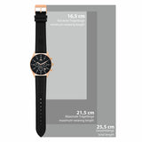 Herren Chronograph roségold Echtleder schwarz