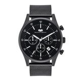 Herren Chronograph schwarz Edelstahl schwarz