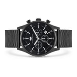 Herren Chronograph schwarz Edelstahl schwarz