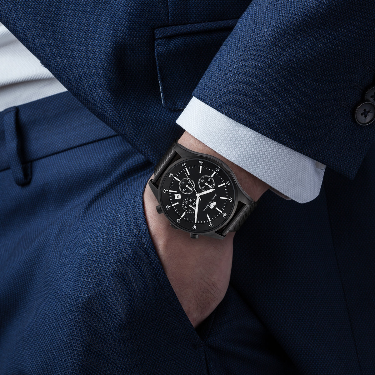 
                  
                    Herren Chronograph schwarz Edelstahl schwarz
                  
                