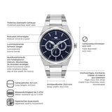 Herren Multifunktionsuhr silber Edelstahl silber