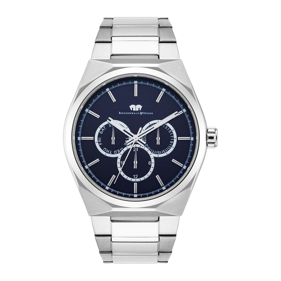 Herren Multifunktionsuhr silber Edelstahl silber