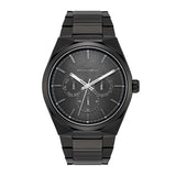 Herren Multifunktionsuhr schwarz Edelstahl schwarz