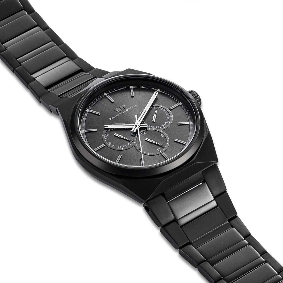 
                  
                    Herren Multifunktionsuhr schwarz Edelstahl schwarz
                  
                