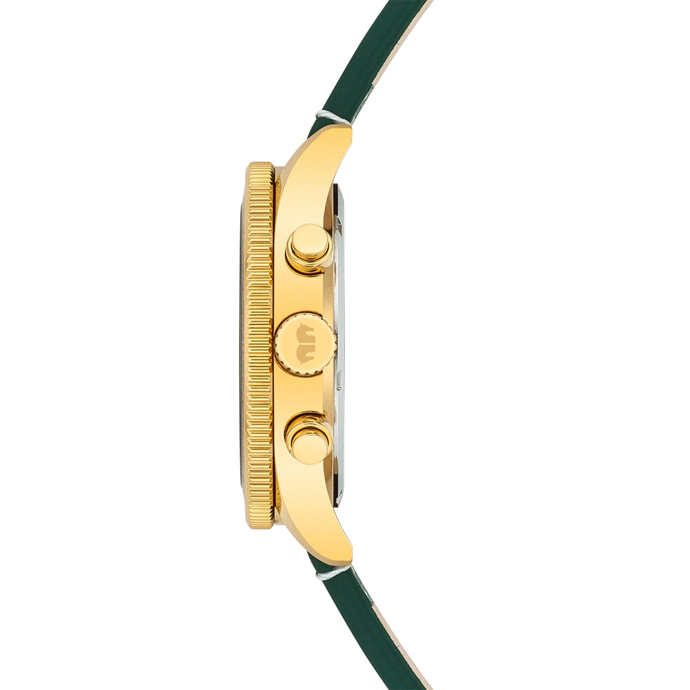 
                  
                    Herren Chronograph gelbgold Echtleder grün
                  
                