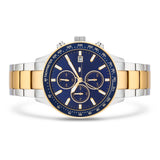 Herren Chronograph silber Edelstahl silber/gelbgold