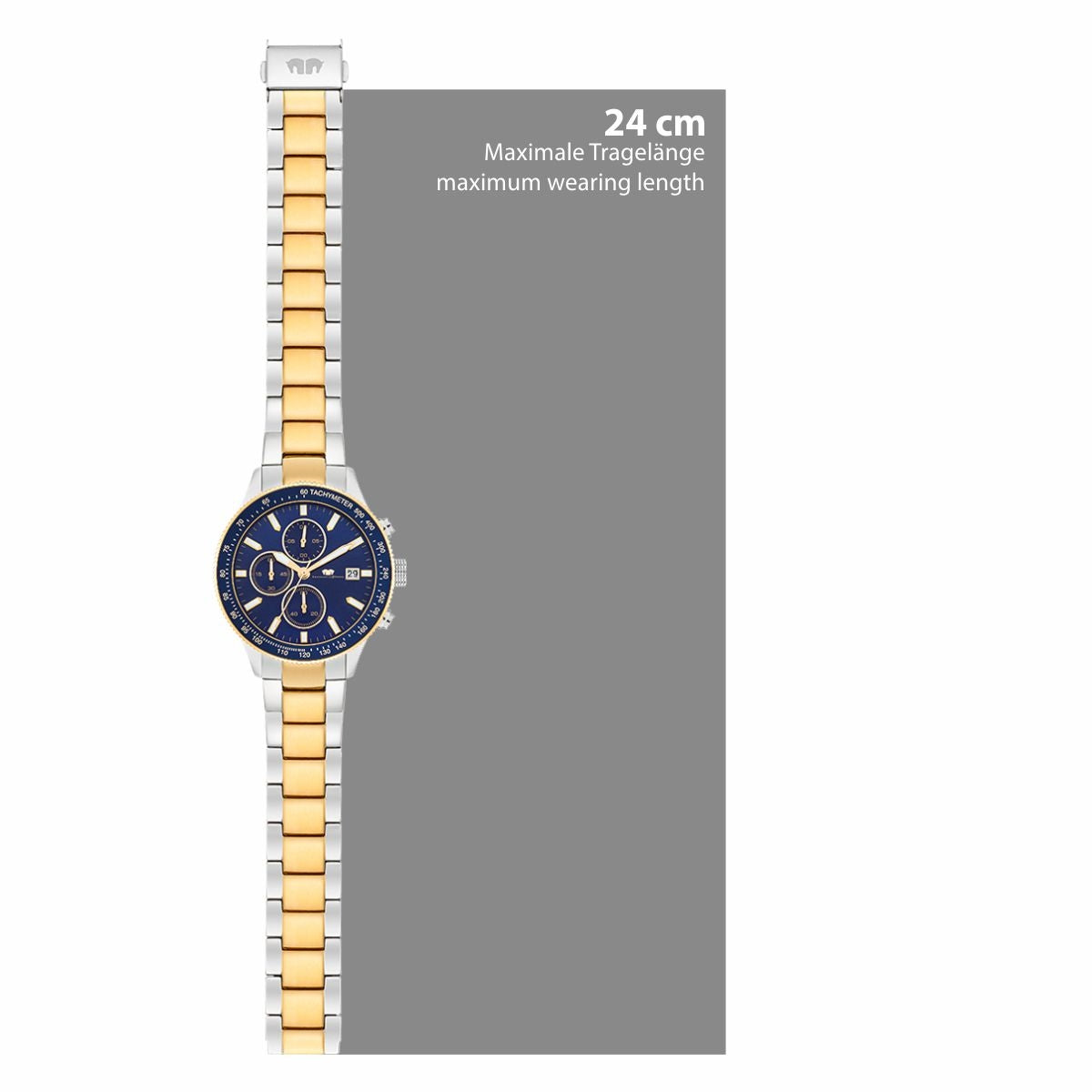 
                  
                    Herren Chronograph silber Edelstahl silber/gelbgold
                  
                