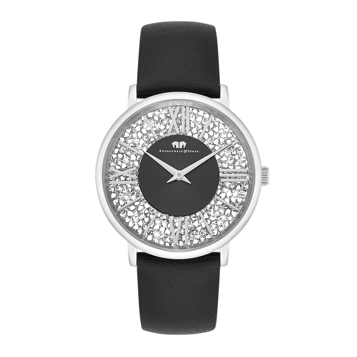 
                  
                    Damen Quarzuhr silber Echtleder schwarz
                  
                