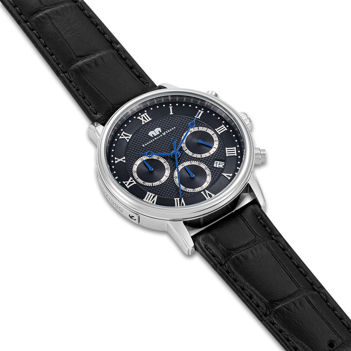 
                  
                    Herren Chronograph silber Echtleder schwarz
                  
                