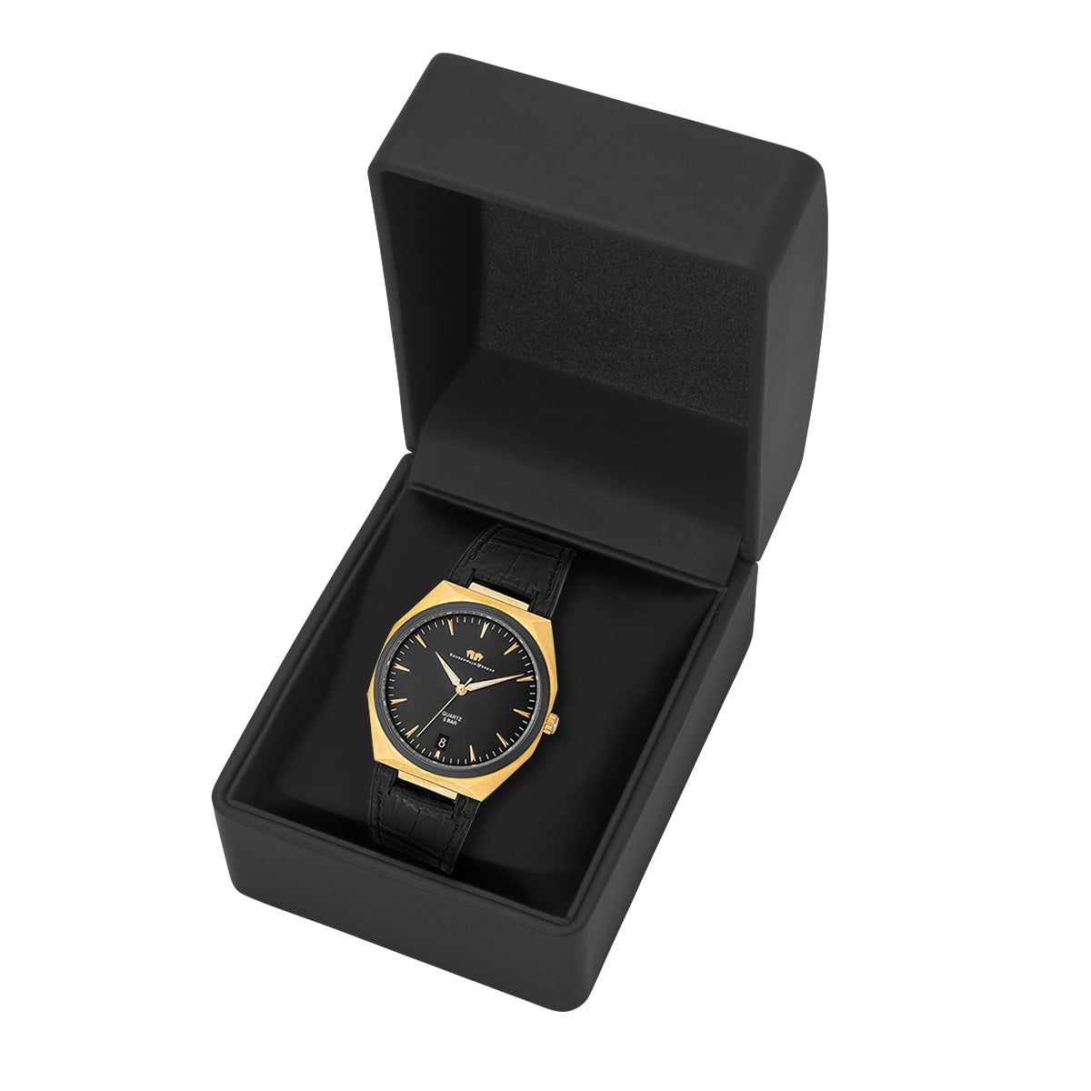 
                  
                    Herren Quarzuhr gelbgold Echtleder/Silikon schwarz
                  
                