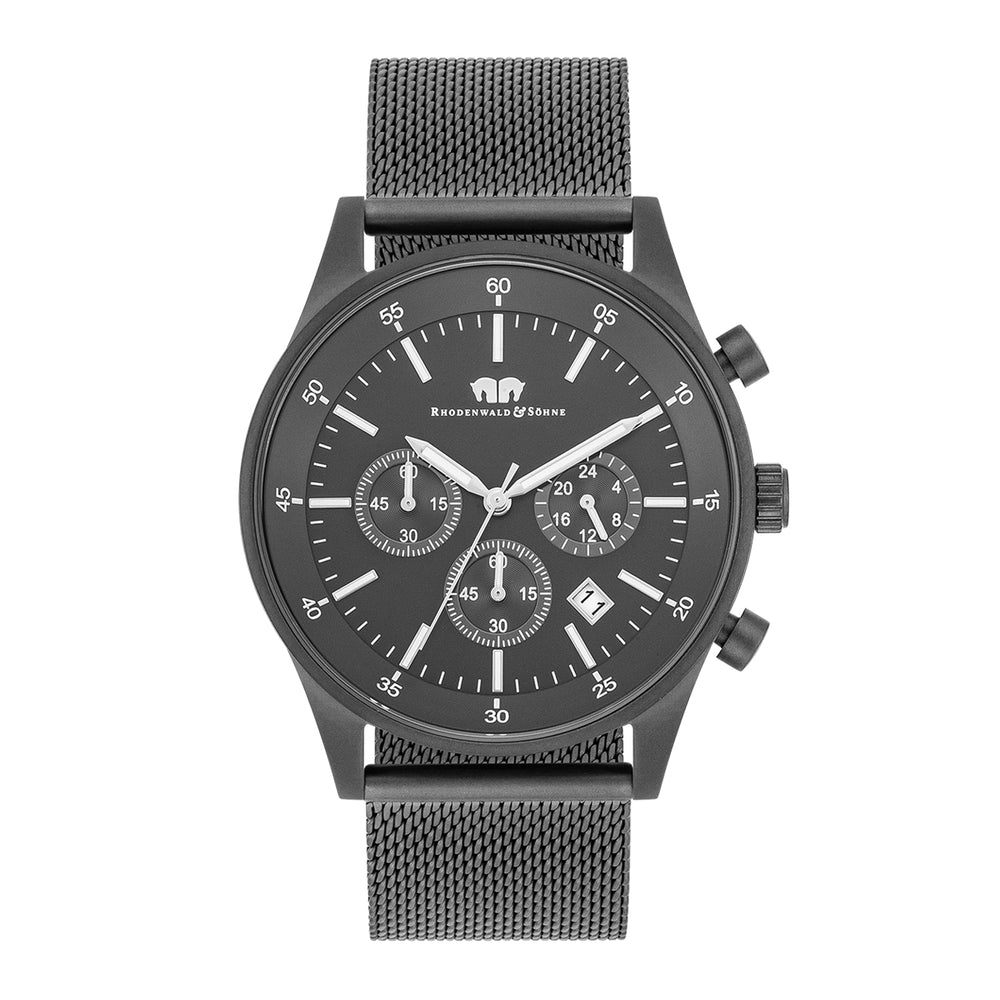 Herren Chronograph grau Edelstahl grau