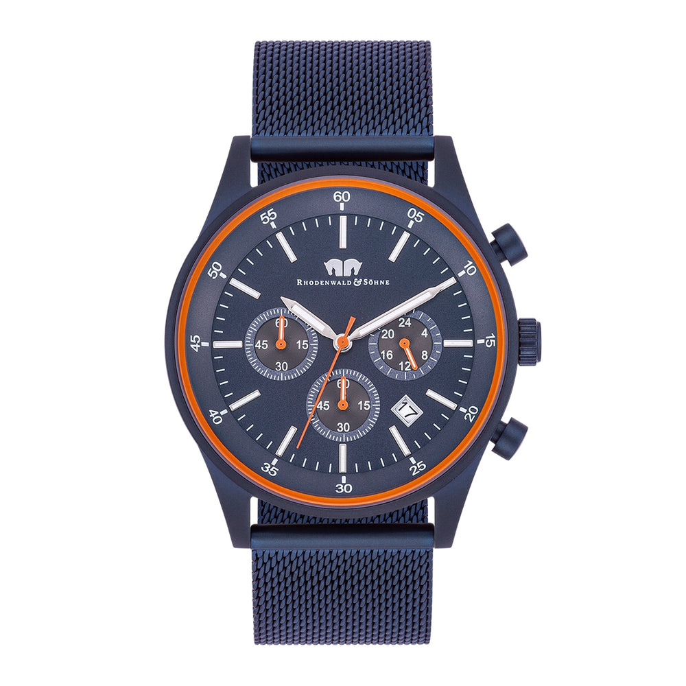 Herren Chronograph blau Edelstahl blau