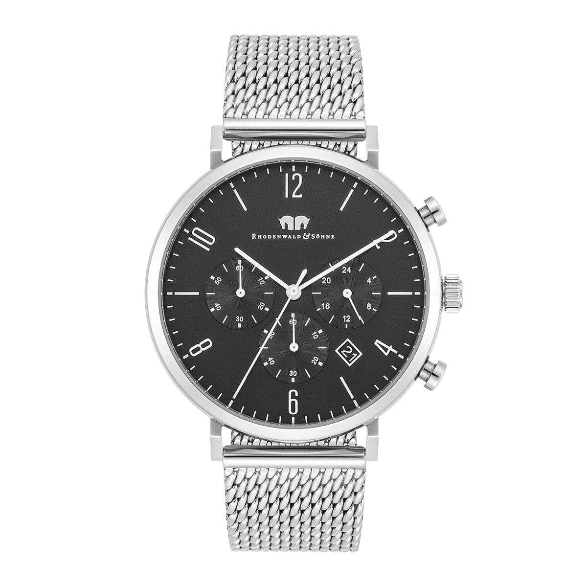 Herren Chronograph silber Edelstahl silber