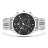Herren Chronograph silber Edelstahl silber