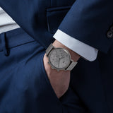 Herren Chronograph grau Edelstahl grau