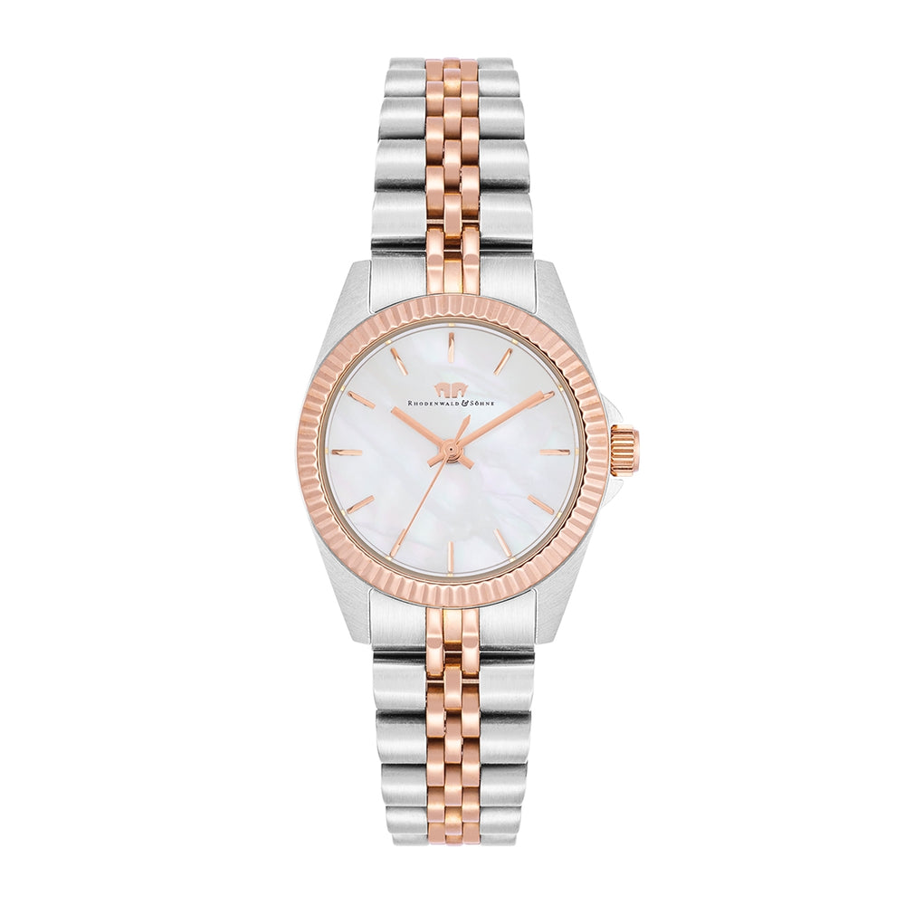 Damen Quarzuhr silber/roségold Edelstahl silber/roségold
