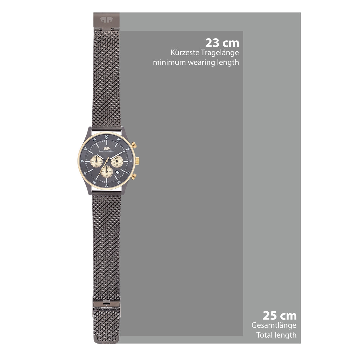 
                  
                    Herren Chronograph gelbgold Edelstahl anthrazit
                  
                