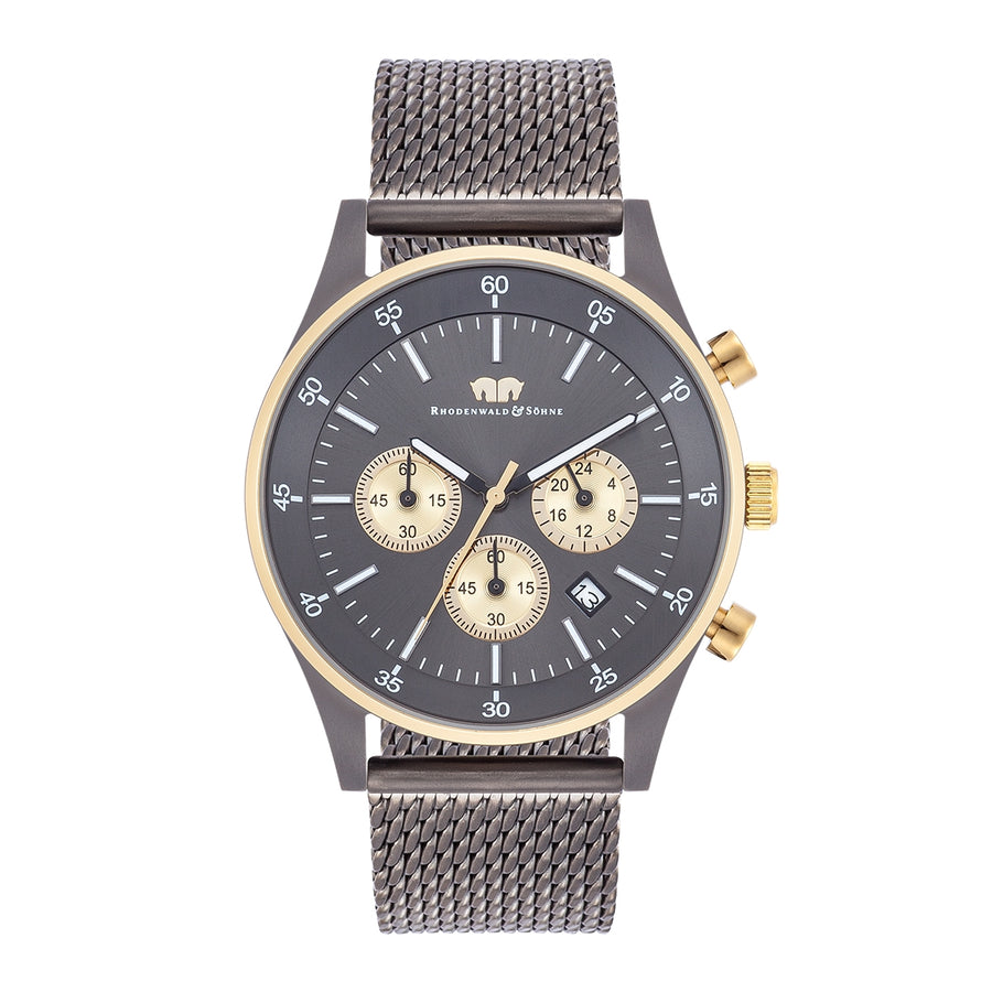 Herren Chronograph gelbgold Edelstahl anthrazit