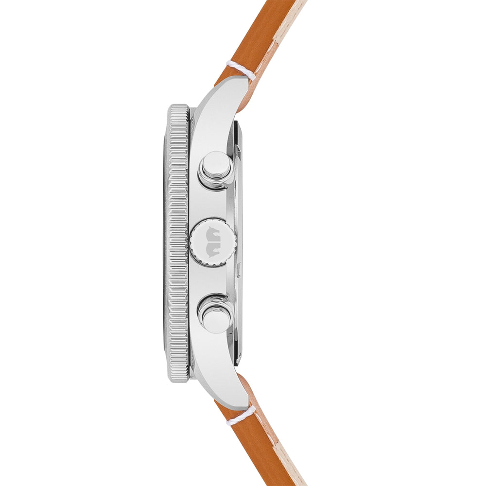 
                  
                    Herren Chronograph silber Echtleder braun
                  
                