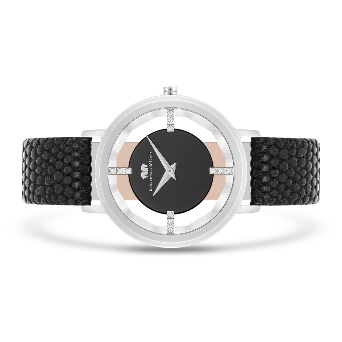 
                  
                    Damen Quarzuhr silber Echtleder schwarz
                  
                