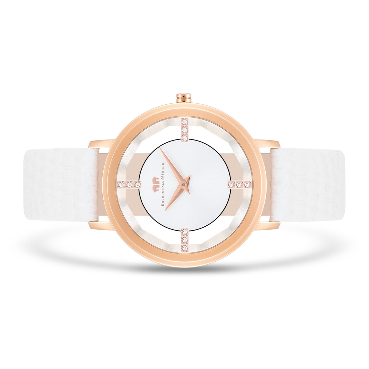 
                  
                    Damen Quarzuhr roségold Echtleder weiß
                  
                