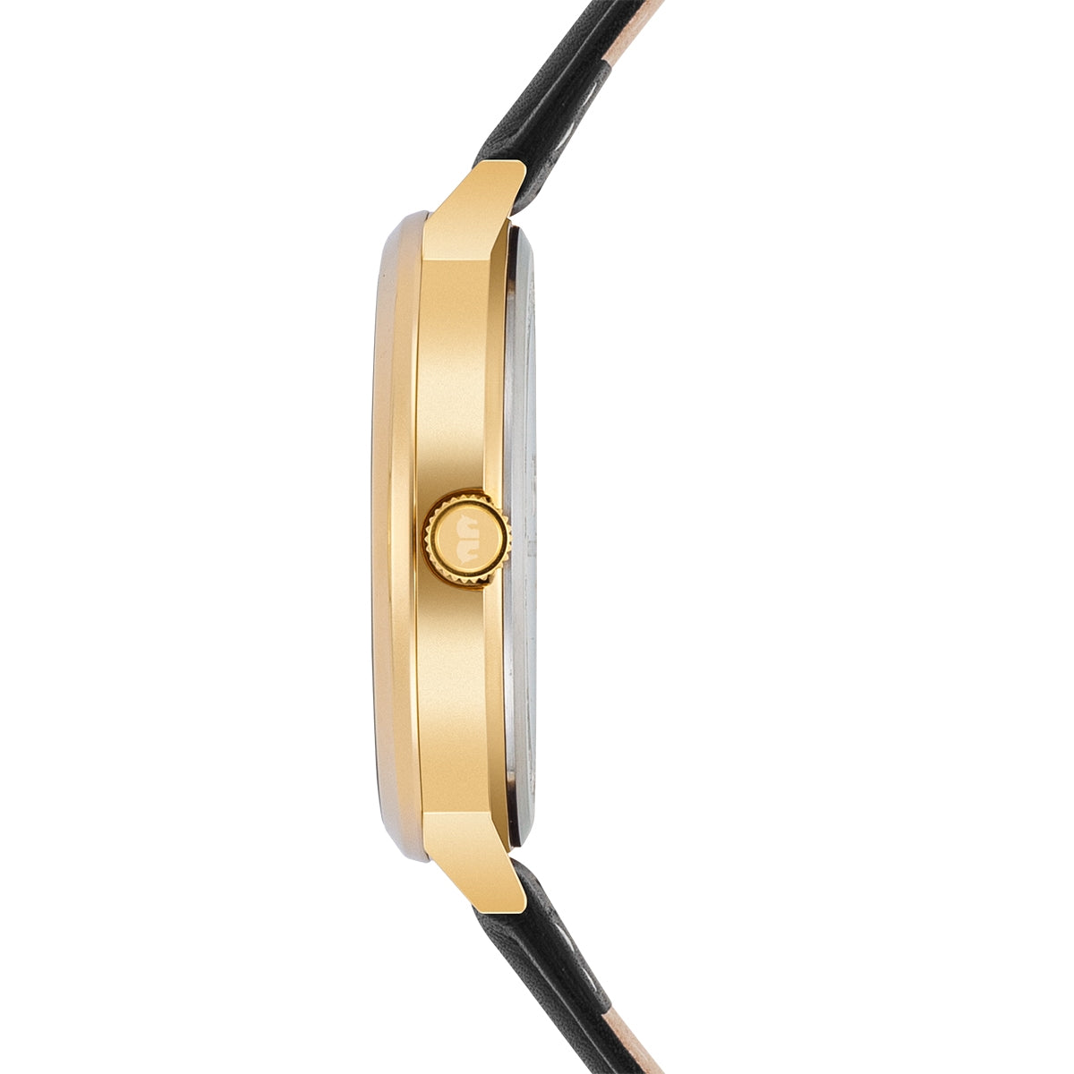 
                  
                    Herren Quarzuhr gelbgold Echtleder schwarz
                  
                