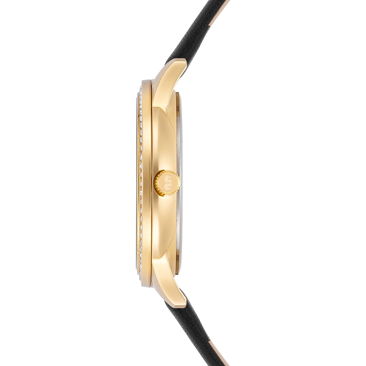 
                  
                    Damen Multifunktionsuhr gelbgold Echtleder schwarz
                  
                