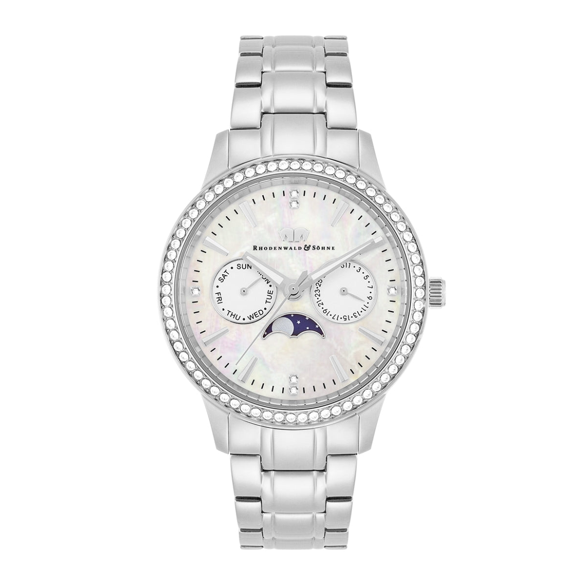 Damen Multifunktionsuhr silber Edelstahl silber