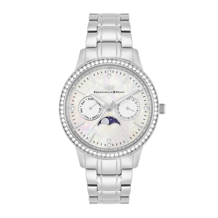 Damen Multifunktionsuhr silber Edelstahl silber