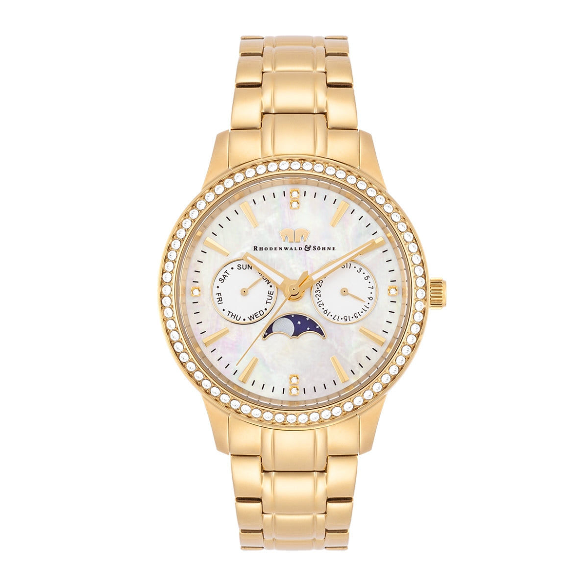 Damen Multifunktionsuhr gelbgold Edelstahl gelbgold
