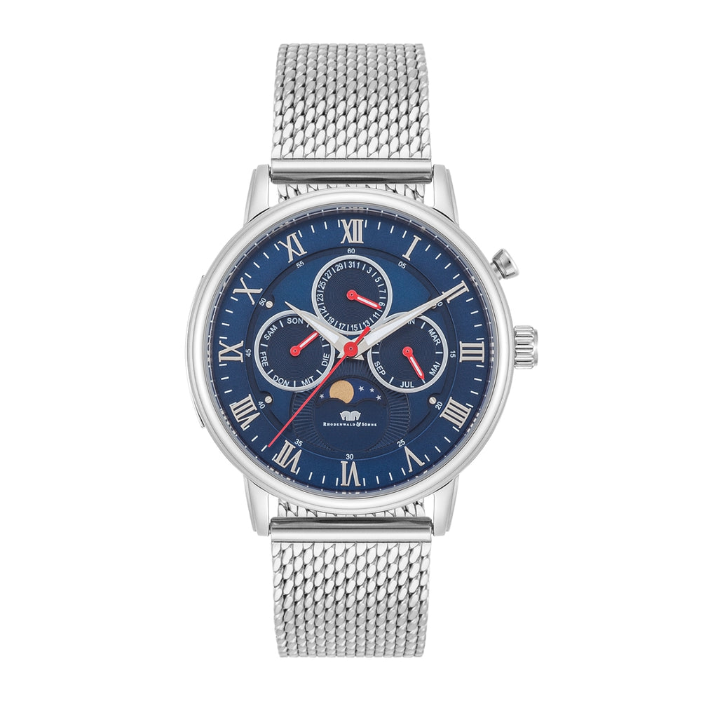 Herren Multifunktionsuhr silber Edelstahl silber