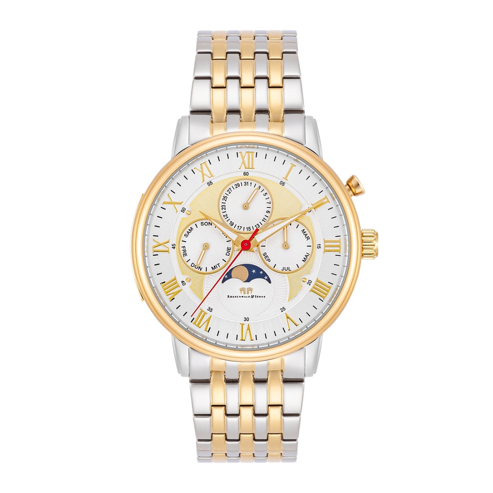 Herren Multifunktionsuhr gelbgold Edelstahl silber/gelbgold