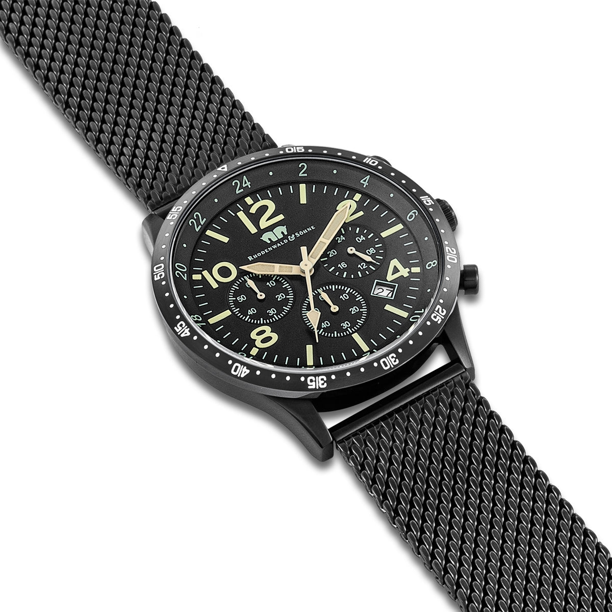 
                  
                    Herren Chronograph schwarz Edelstahl schwarz
                  
                