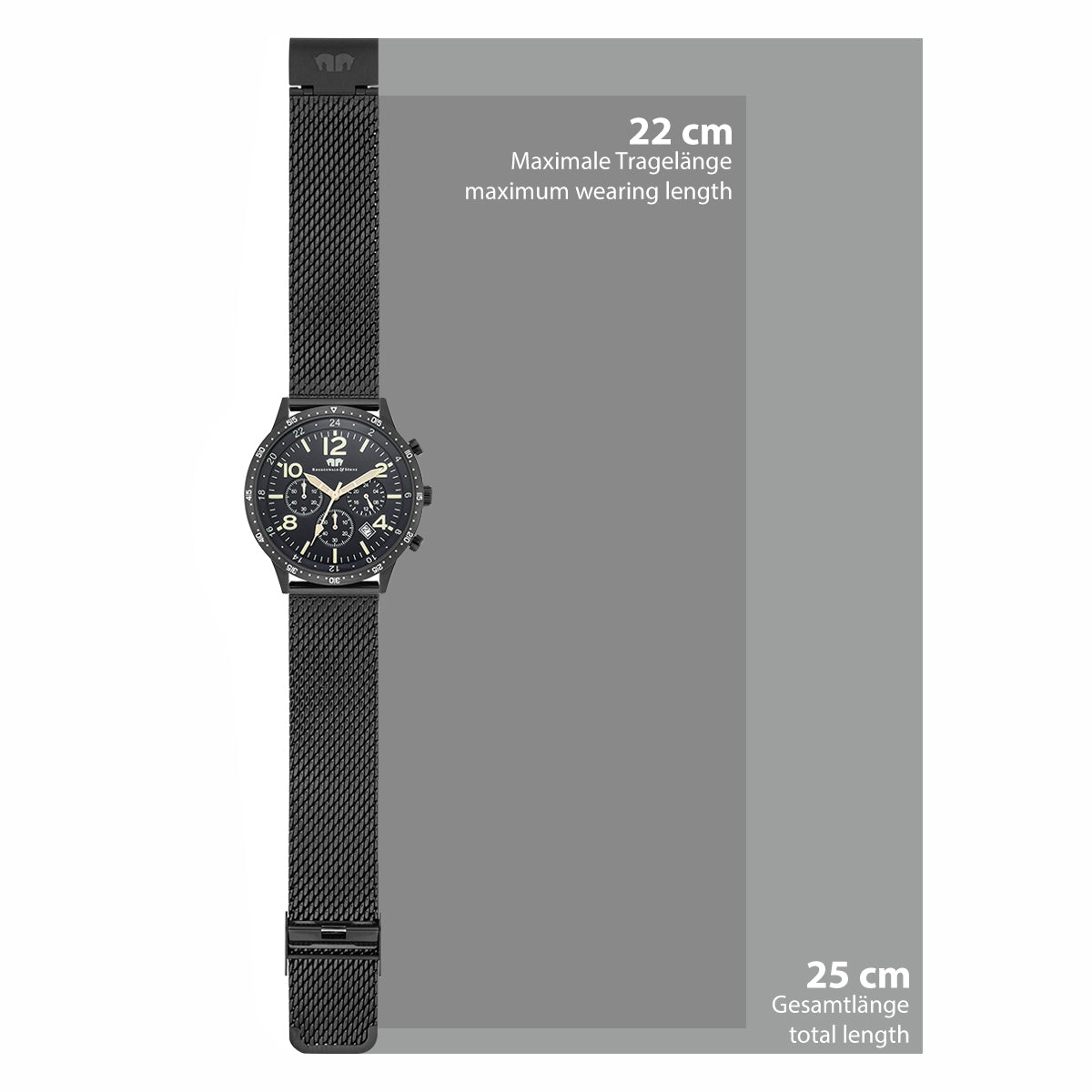 
                  
                    Herren Chronograph schwarz Edelstahl schwarz
                  
                