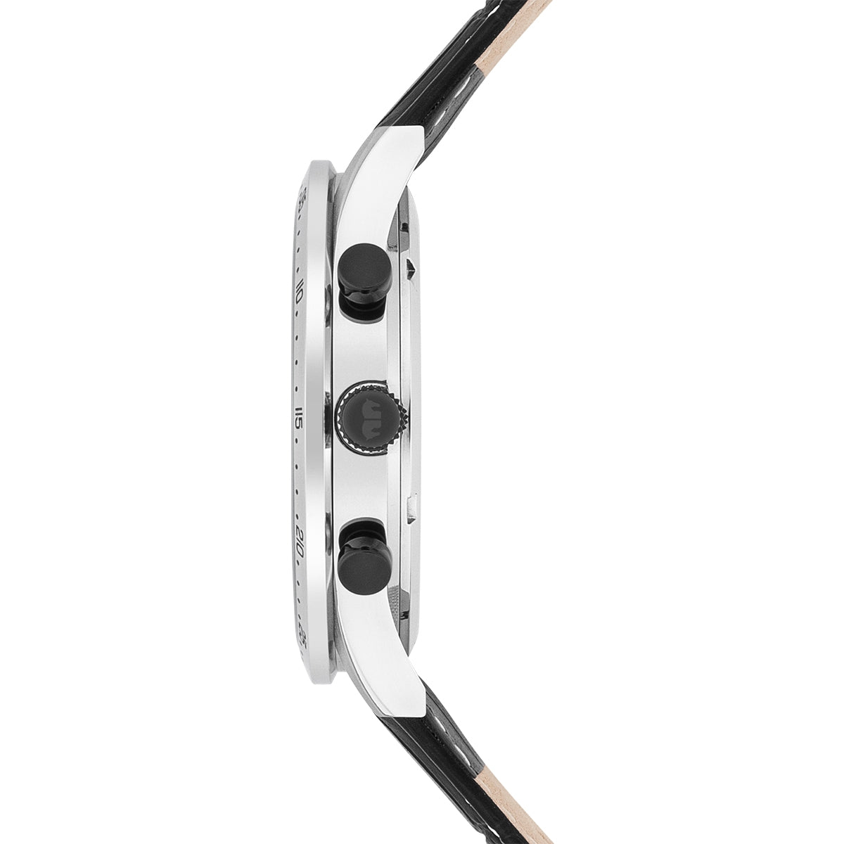 
                  
                    Herren Chronograph silber Echtleder schwarz
                  
                