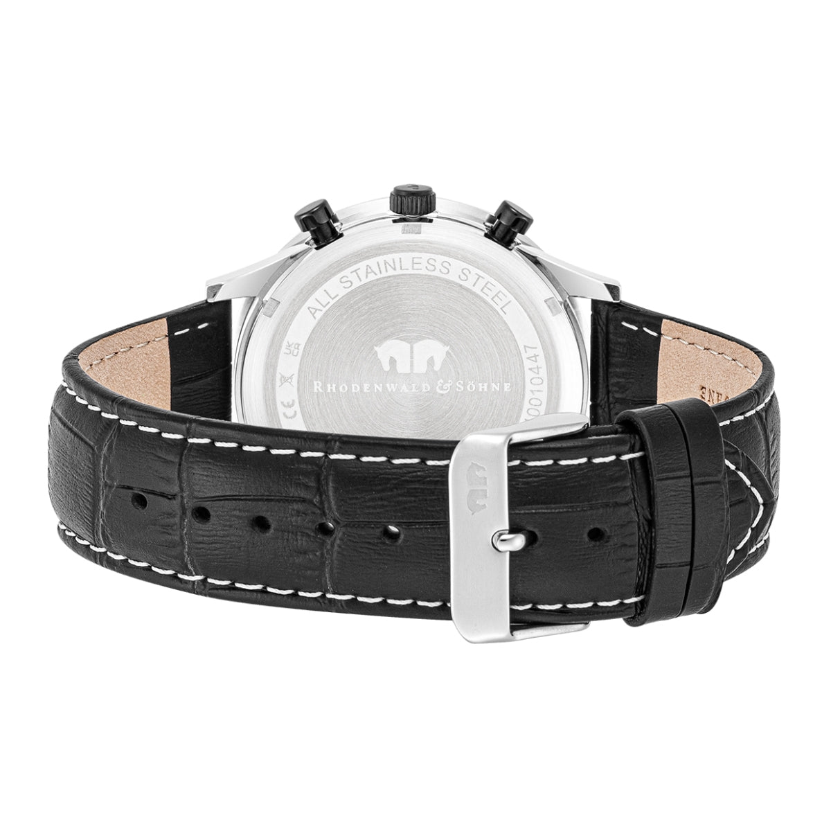 
                  
                    Herren Chronograph silber Echtleder schwarz
                  
                