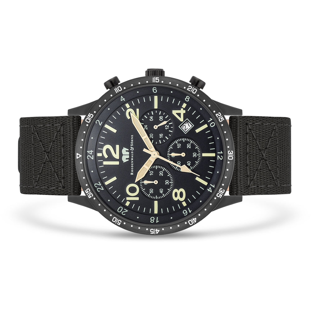 
                  
                    Herren Chronograph schwarz Nylon schwarz
                  
                