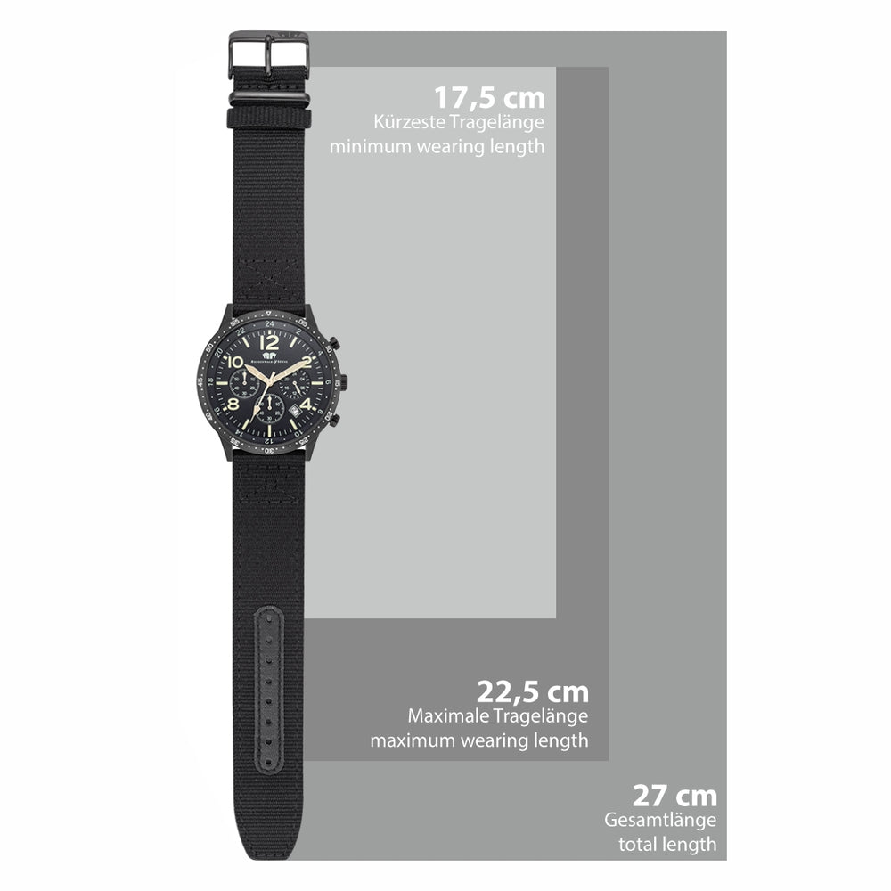 
                  
                    Herren Chronograph schwarz Nylon schwarz
                  
                