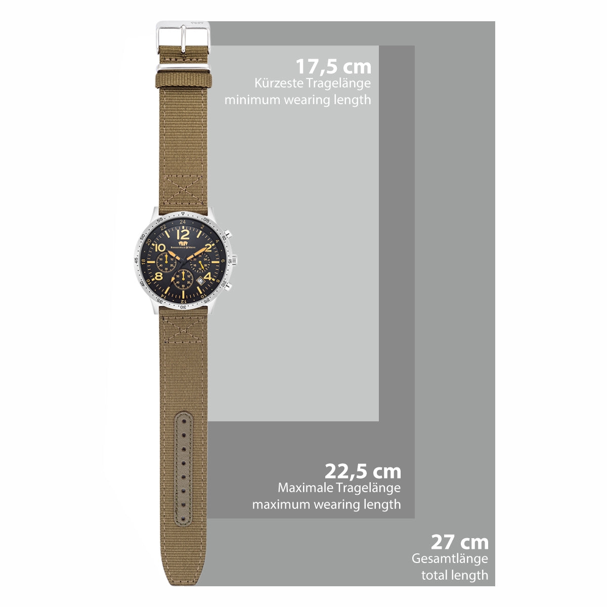 
                  
                    Herren Chronograph silber Nylon grün
                  
                